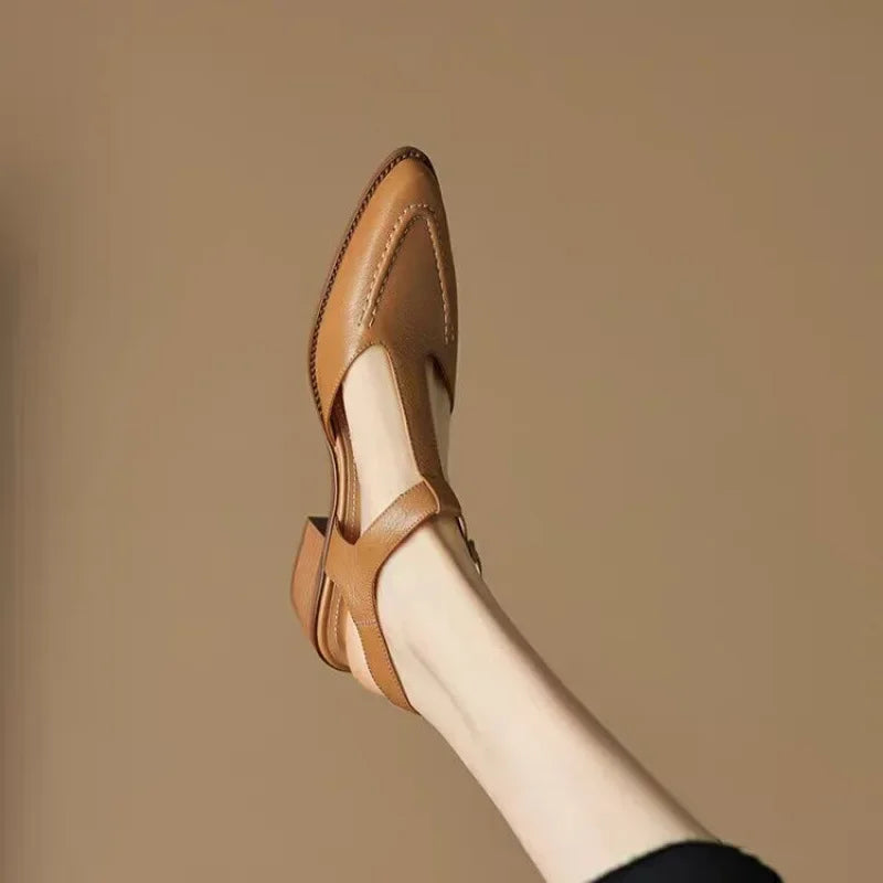 Cornelia - Square Toe T-Bar Shoes