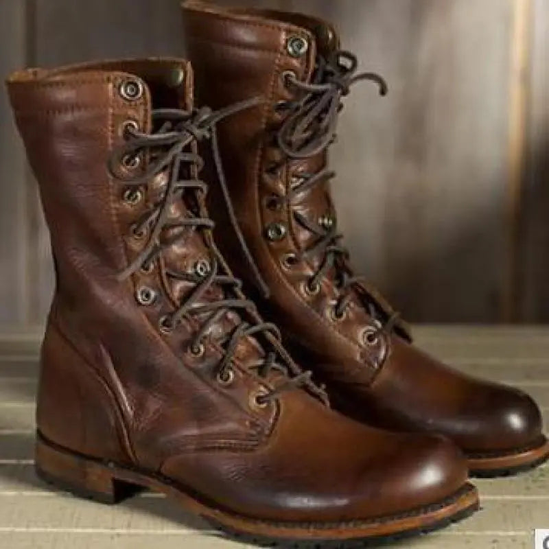 Rochelle - Lace up Boots with Fold Cuff
