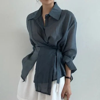 Aurora - Wrap Shirt with Tie