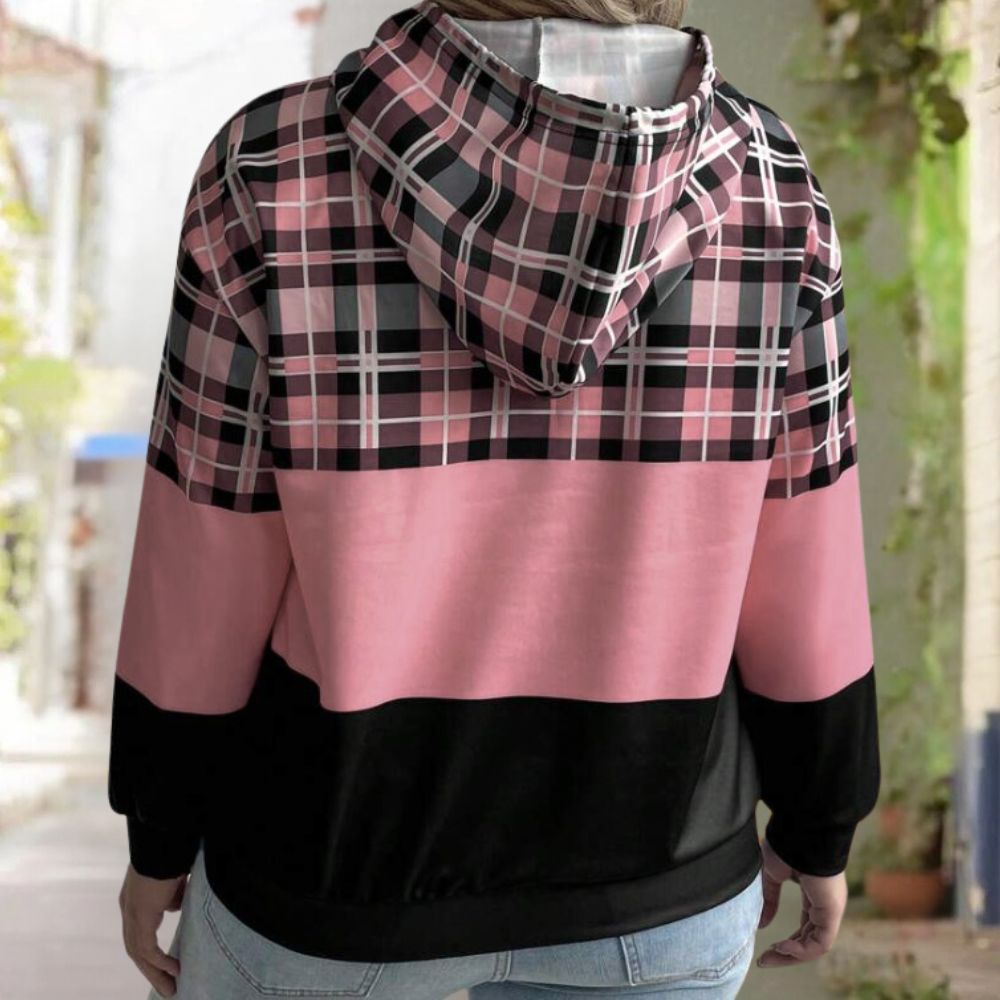 Gillian - Check Colour Block Hoodie