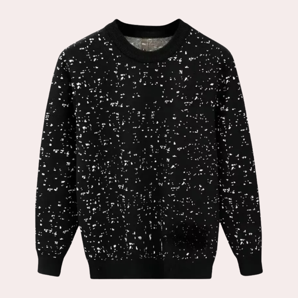 Brandon - Speckled Knit Jumper — Black