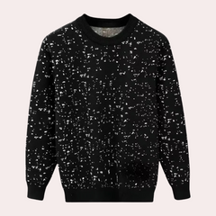 Brandon - Speckled Knit Jumper — Black