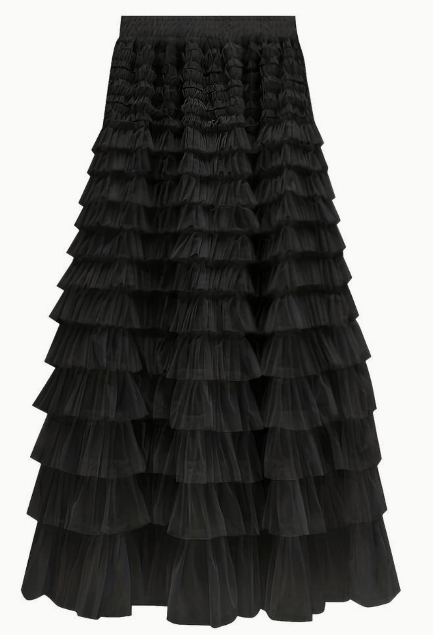 Jacqueline - Tiered Pleated Maxi Skirt