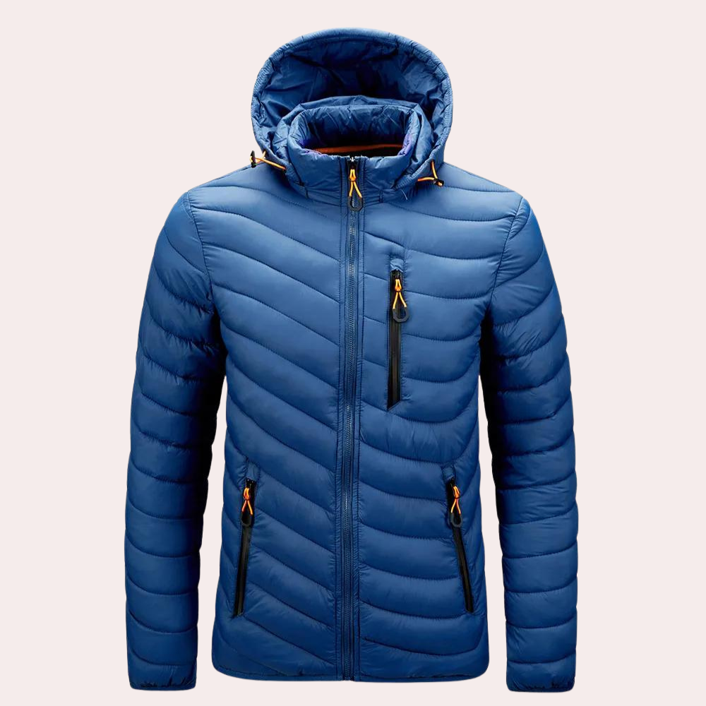 Barnaby - Hooded Lightweight Puffer — Blue