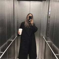 Aria - Long Double Breasted Wool Coat