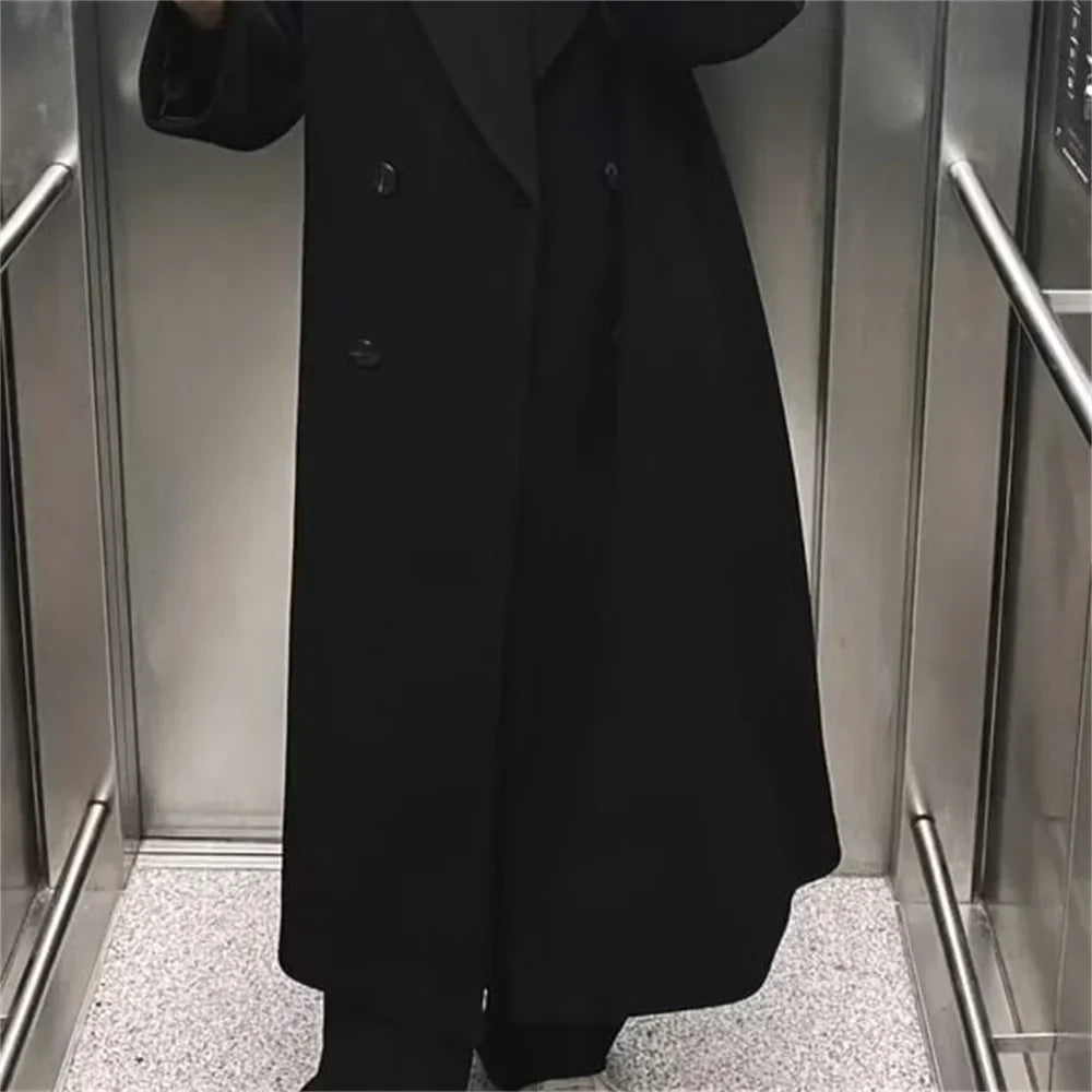 Aria - Long Double Breasted Wool Coat