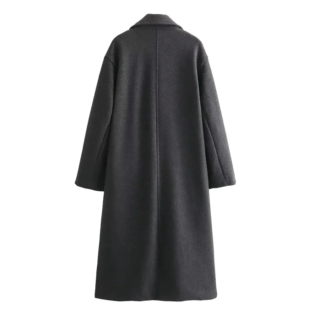 Aria - Long Double Breasted Wool Coat