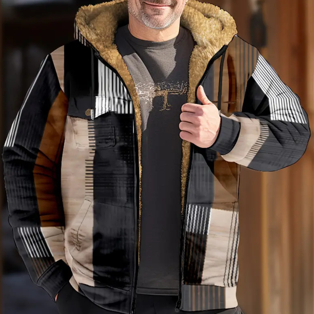 Frederick - Patchwork Sherpa Hooded Jacket