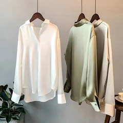 Lily - Satin Shirt with Cuffs