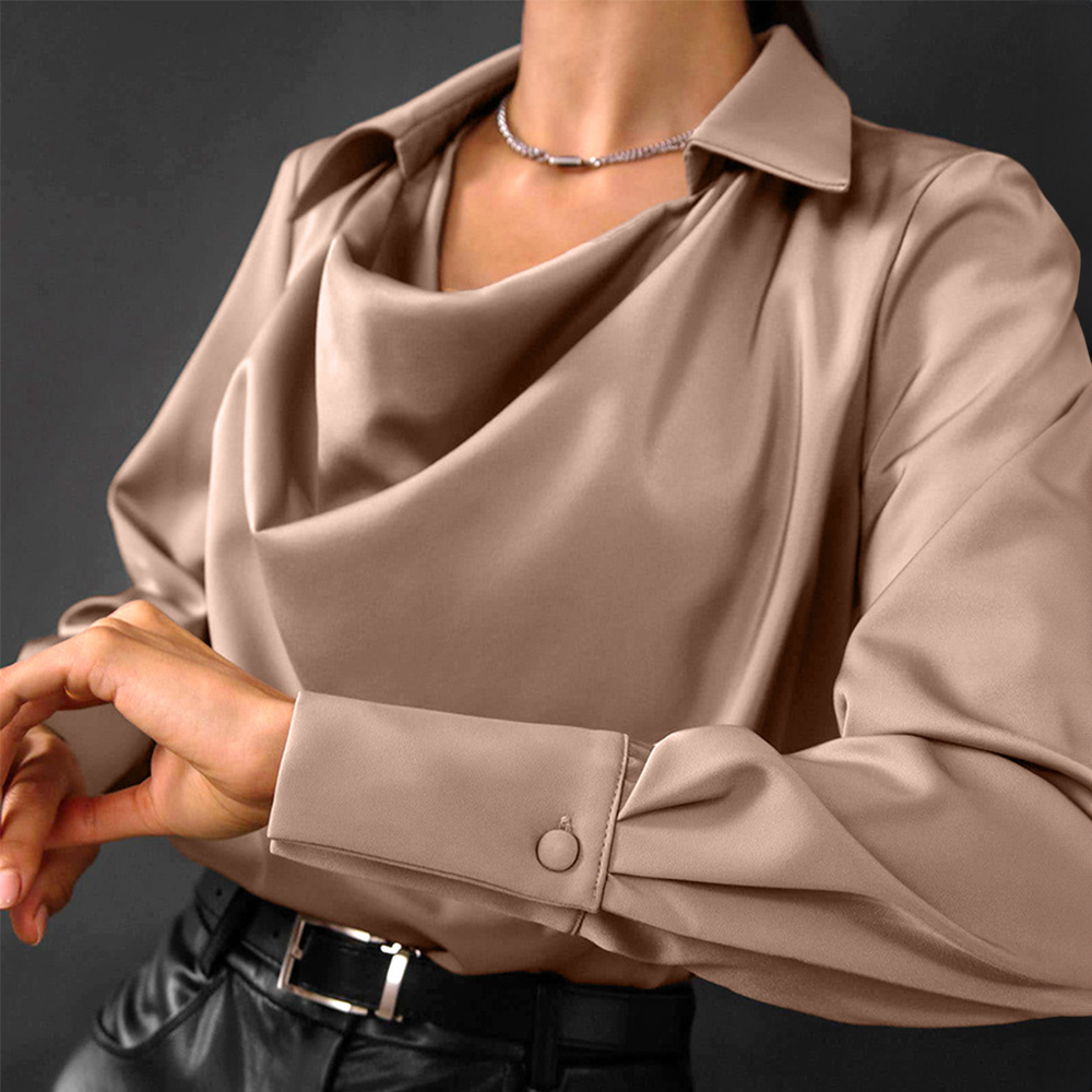Nadine - Satin Cowl Neck Blouse