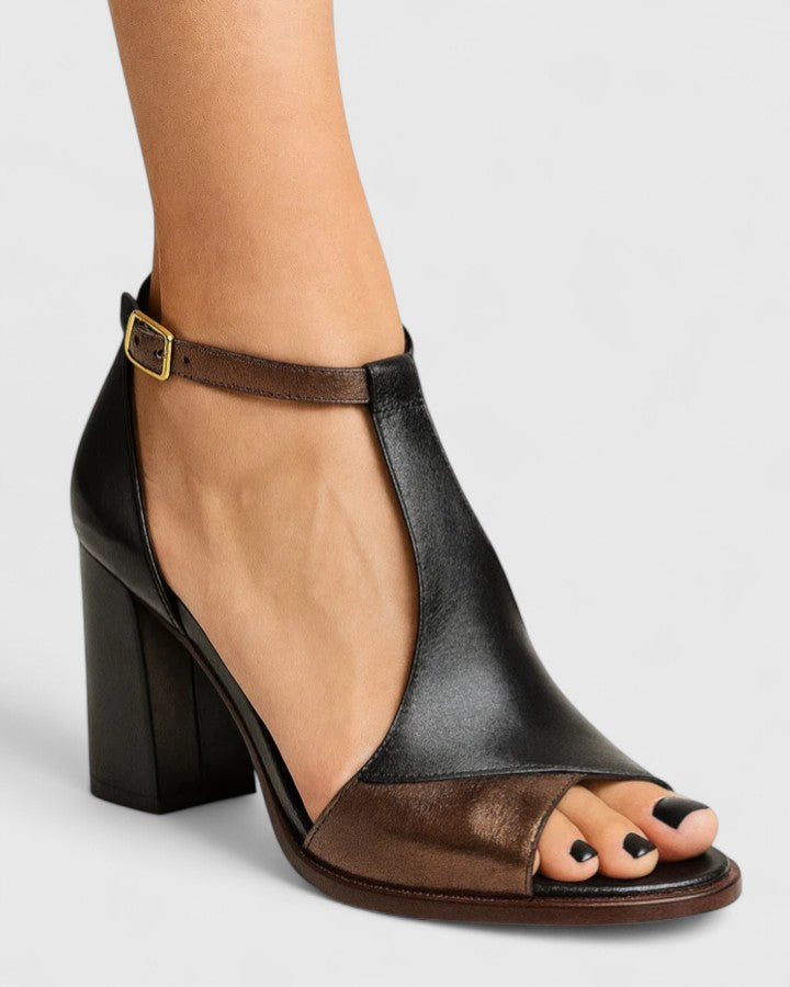 Katharine - T-Bar Block Heel Sandals