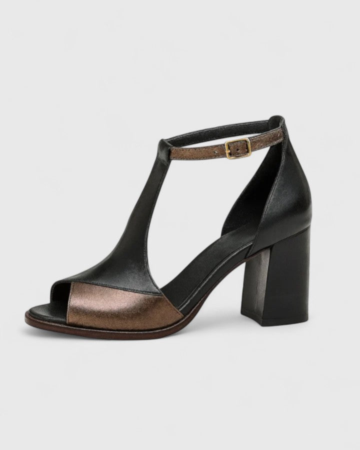 Katharine - T-Bar Block Heel Sandals