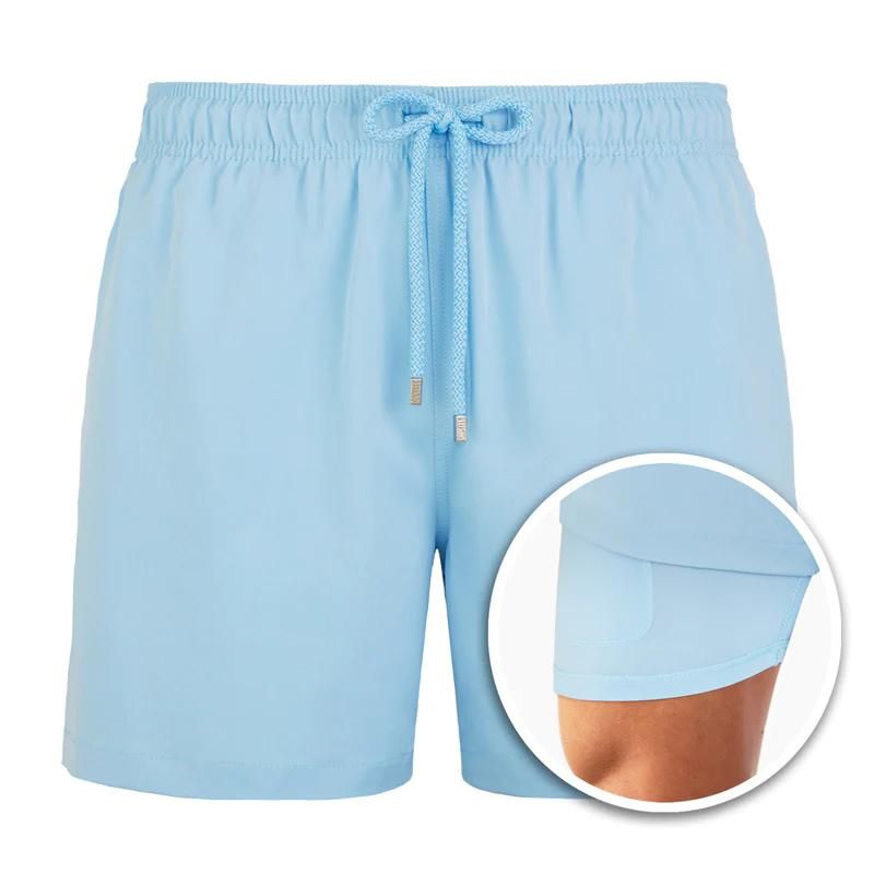 Sylvester - Tropical Print Swim Shorts — Blue Azure