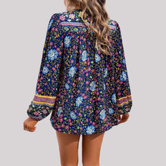 Kara - Boho Floral Print Blouse