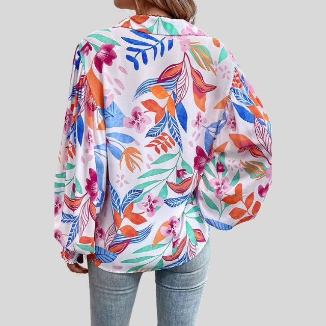Catherine - Tropical Print Blouse
