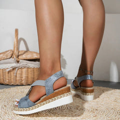 Rhiannon - Espadrille Sandals with Ring
