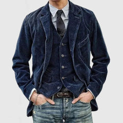 Vaughn - Corduroy Blazer — Navy blue