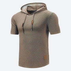 Victor - Waffle Hooded T Shirt — Tan