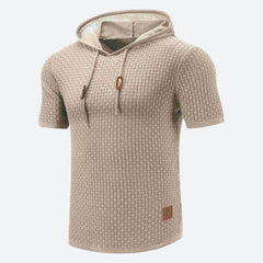 Victor - Waffle Hooded T Shirt — Khaki