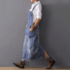 Michaela - Denim Pinafore Dress