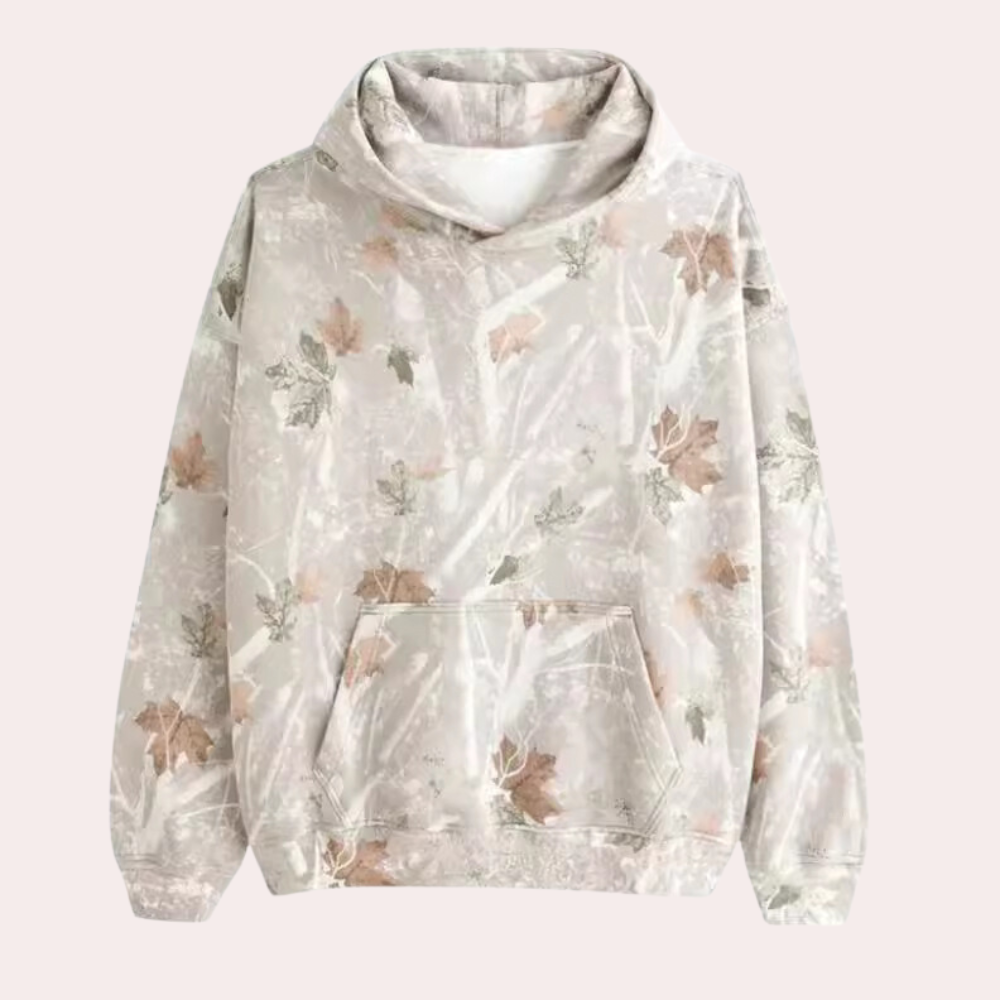 Gordon - Botanical Print Hoodie — White