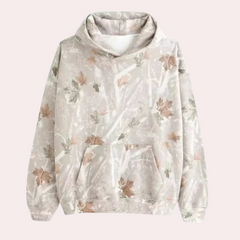Gordon - Botanical Print Hoodie — White