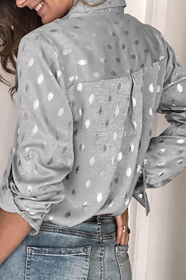 Hannah - Polka Dot Satin Shirt