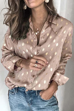 Hannah - Polka Dot Satin Shirt — Style 1