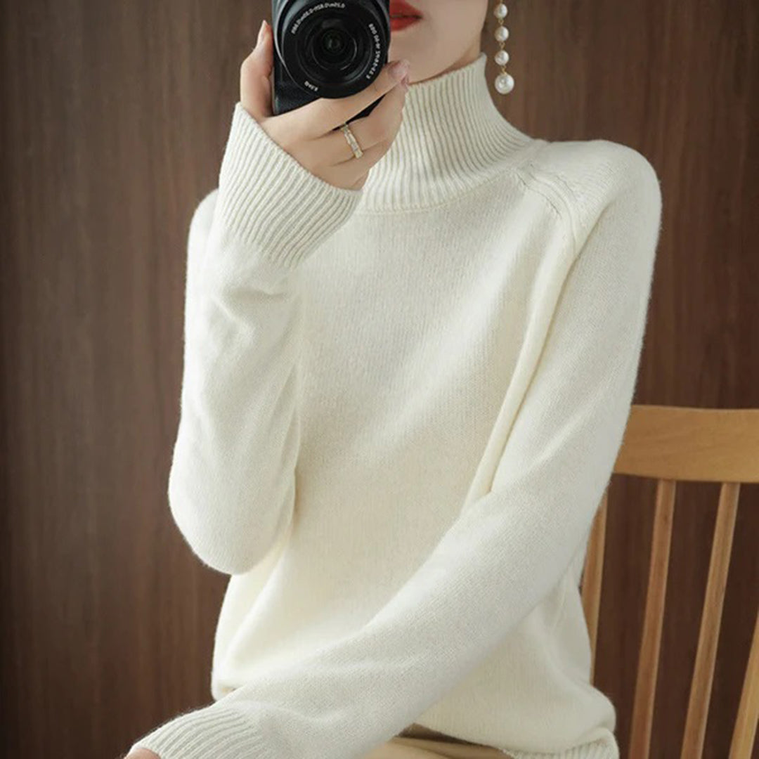 Astrid - High Neck Jumper — White