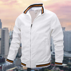 Richard - Varsity Bomber with Stripes — White