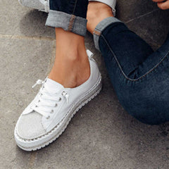 Rosanna - Glitter Platform Sneakers — White