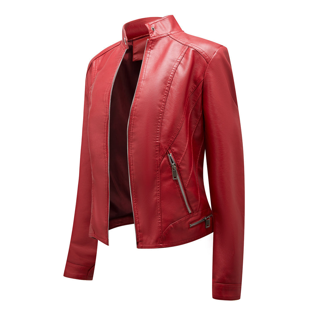 Colette - Faux Leather Zip Jacket