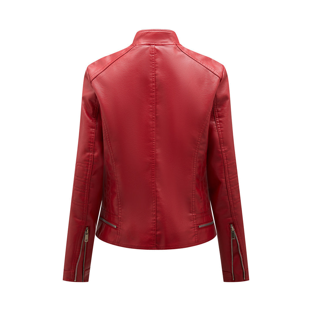 Colette - Faux Leather Zip Jacket