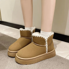 Josephine - Suede Fur Lined Ankle Boots — Auburn