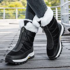 Natasha - Fur Trim Zip Snow Boots