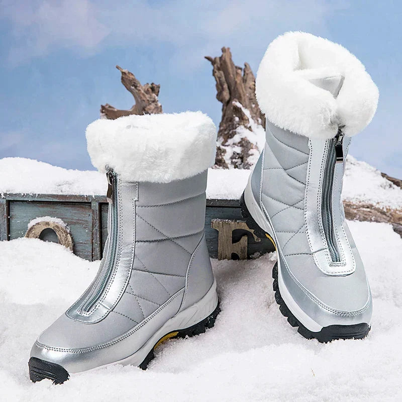 Natasha - Fur Trim Zip Snow Boots