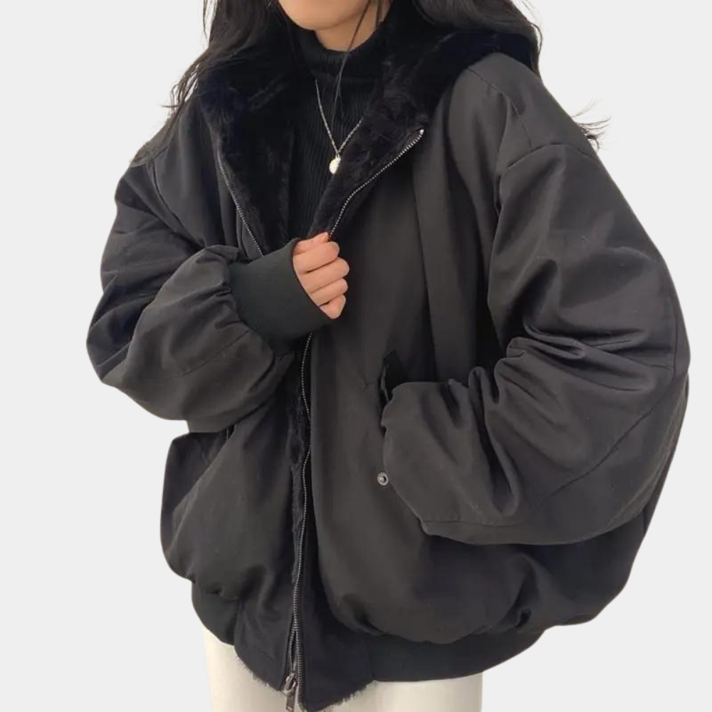 Jacinta - Oversized Puffer Jacket — Black