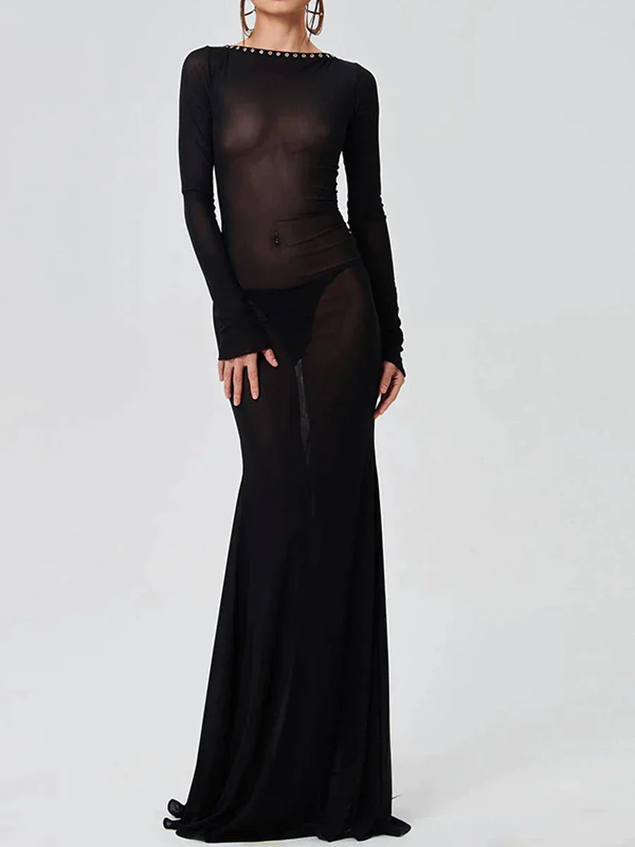Willow - Backless Lattice Maxi Dress