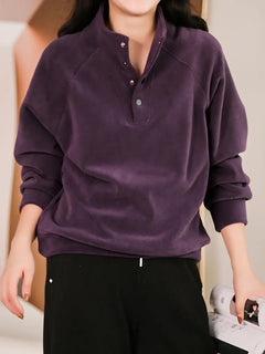 Marcella - Fleece Half Button Top
