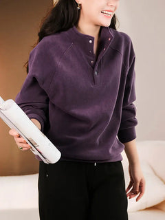 Marcella - Fleece Half Button Top