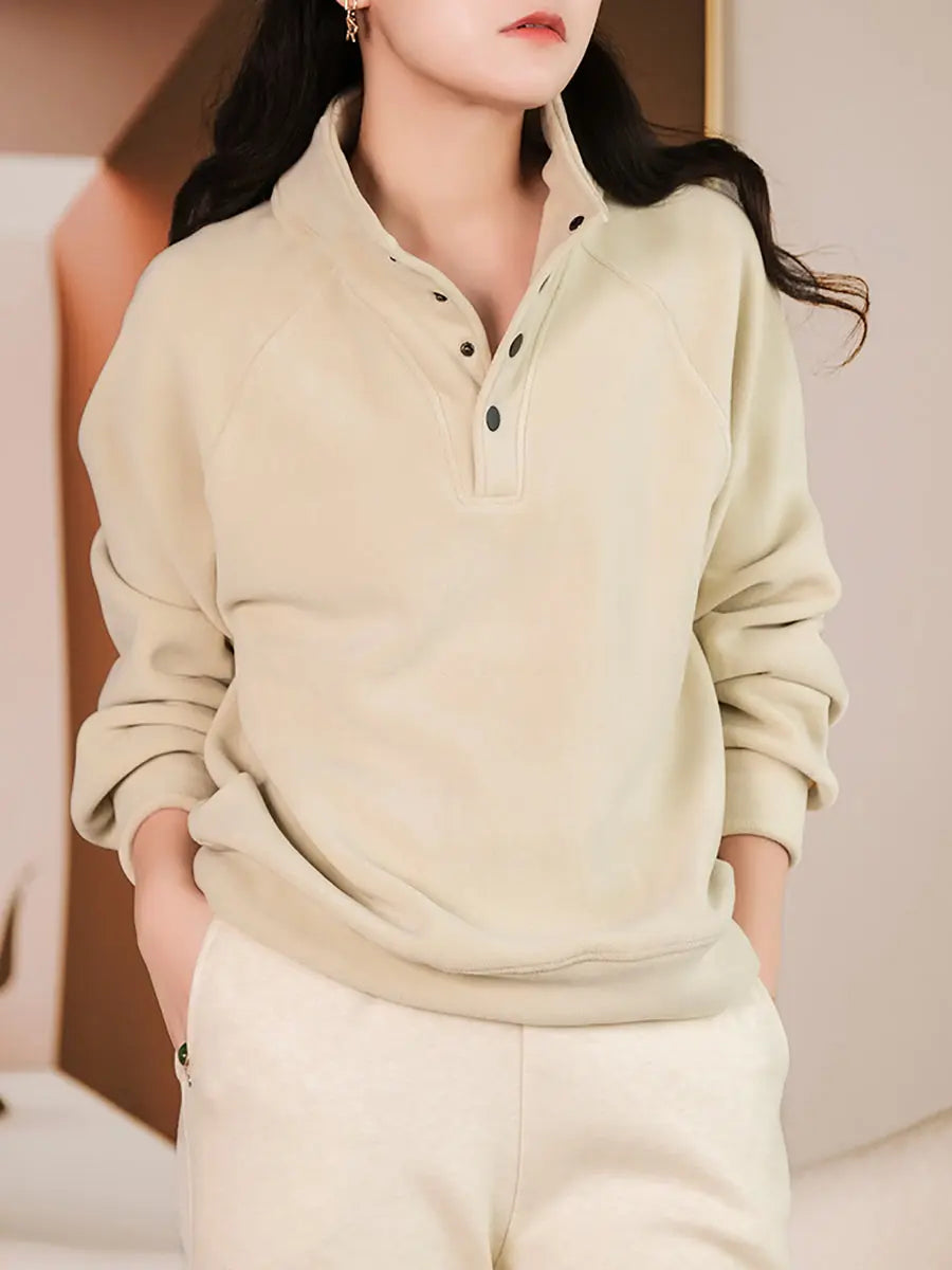 Marcella - Fleece Half Button Top