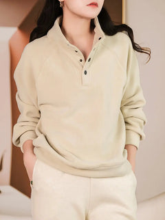Marcella - Fleece Half Button Top