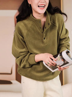 Marcella - Fleece Half Button Top