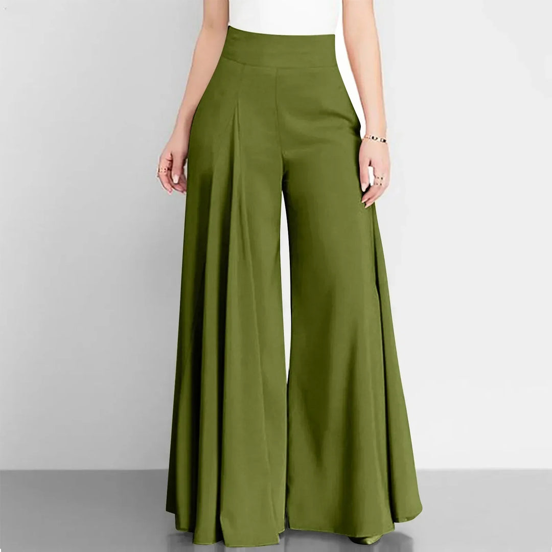 Francesca - High Waist Flare Trousers — Green