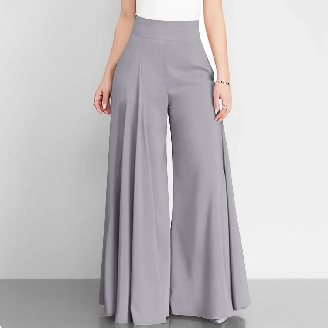 Francesca - High Waist Flare Trousers — Grey