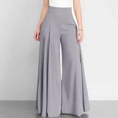Francesca - High Waist Flare Trousers — Grey