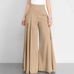 Francesca - High Waist Flare Trousers — Beige