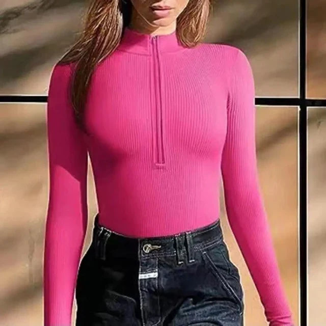 Aria - Ribbed Zip Bodysuit