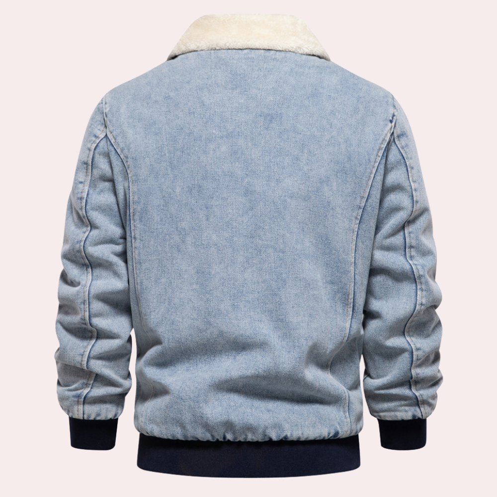 Alastair - Denim Jacket with Fur Collar
