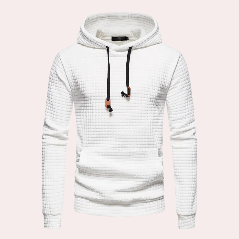 Monty - Waffle Knit Hoodie — White